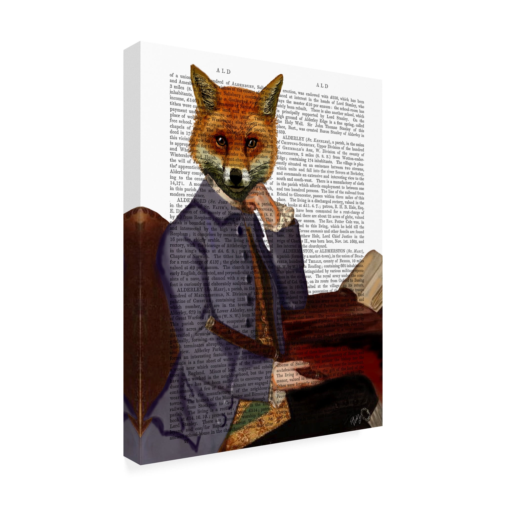 Trademark Fine Art 'Fox With Flute' Canvas Art by Fab Funky