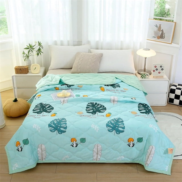 Edredón doble RBCKVXZ, edredón estampado suave y lavable, colcha ligera para verano, edredón fino y manta acondicionada, ropa de cama para habitación de invitados