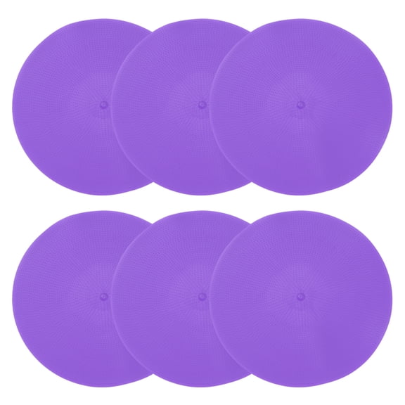 Uxcell Spot Markers 9 Inch, Non-Slip Floor Dots Agility Markers Flat Field Cones Poly Dots, 6 Purple Pcs