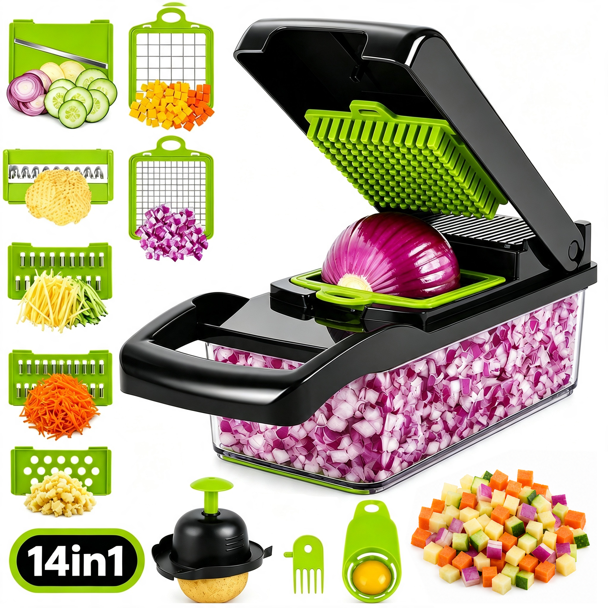 14-Piece Vegetable Chopper & Mandoline Slicer Set