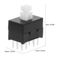 thumbnail image 2 of TEHAUX 4Pcs Durable Self-Locking Push Button Switch Black Plastic Metal Compact Design for Home Audio, 2 of 8