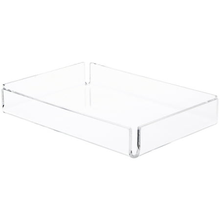 Plymor Clear Acrylic Open Corner Merchandise Display Tray, 6" W x 9" D x 1.25" H (2 Pack)
