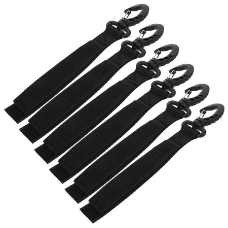 unbranded 6 Pcs Creative Nylon Paddle Hook Bait Fishing Rod Rack Black