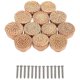 thumbnail image 4 of Tiradores de tocador Boho de ratán, tiradores de cajón redondos de madera, mimbre tejido a mano y tornillos para muebles Boho., 4 of 5