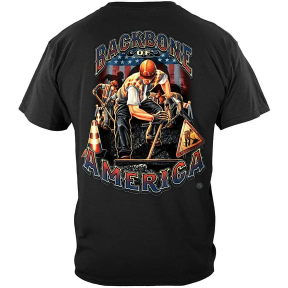 Novelty Men's American Laborer T-shirt Black