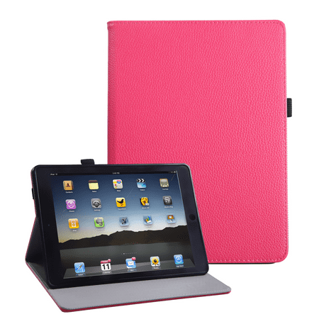 Ipad 2 Case Cover - HDE iPad Air 2 Case Slim Fit Leather Folio Cover Magnetic Auto Sleep Wake Protective Flip Stand for Apple iPad Air 2 (6th Generation) (Pink)