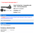 thumbnail image 2 of Outer Tie Rod End - Compatible with 1970 - 1974 Ford Maverick 1971 1972 1973, 2 of 2