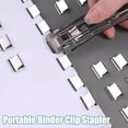thumbnail image 3 of 2Pcs Portable Binder Clip Stapler, Includes 100 Reusable Clips, Handheld Paper Clam Clip Dispenser Large Size, Mini Push Stapler Clamp Staplers for Desktop Document Home (White), 3 of 7