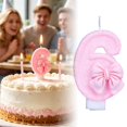 thumbnail image 1 of Tong Bow Birthday Candle For Girls Glitter Cake Topper With Design 1 2 3 4 5 6 7 8 9, 1 of 6