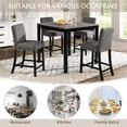 thumbnail image 5 of SESSLIFE Dining Table Set for 4, Counter Height Kitchen Table Set with Square Table and 4 Upholstered Chairs, Solid Wood Dining Room Set for Kitchen, Dining Room, Space-Saving, Light Grey & Black, 5 of 7