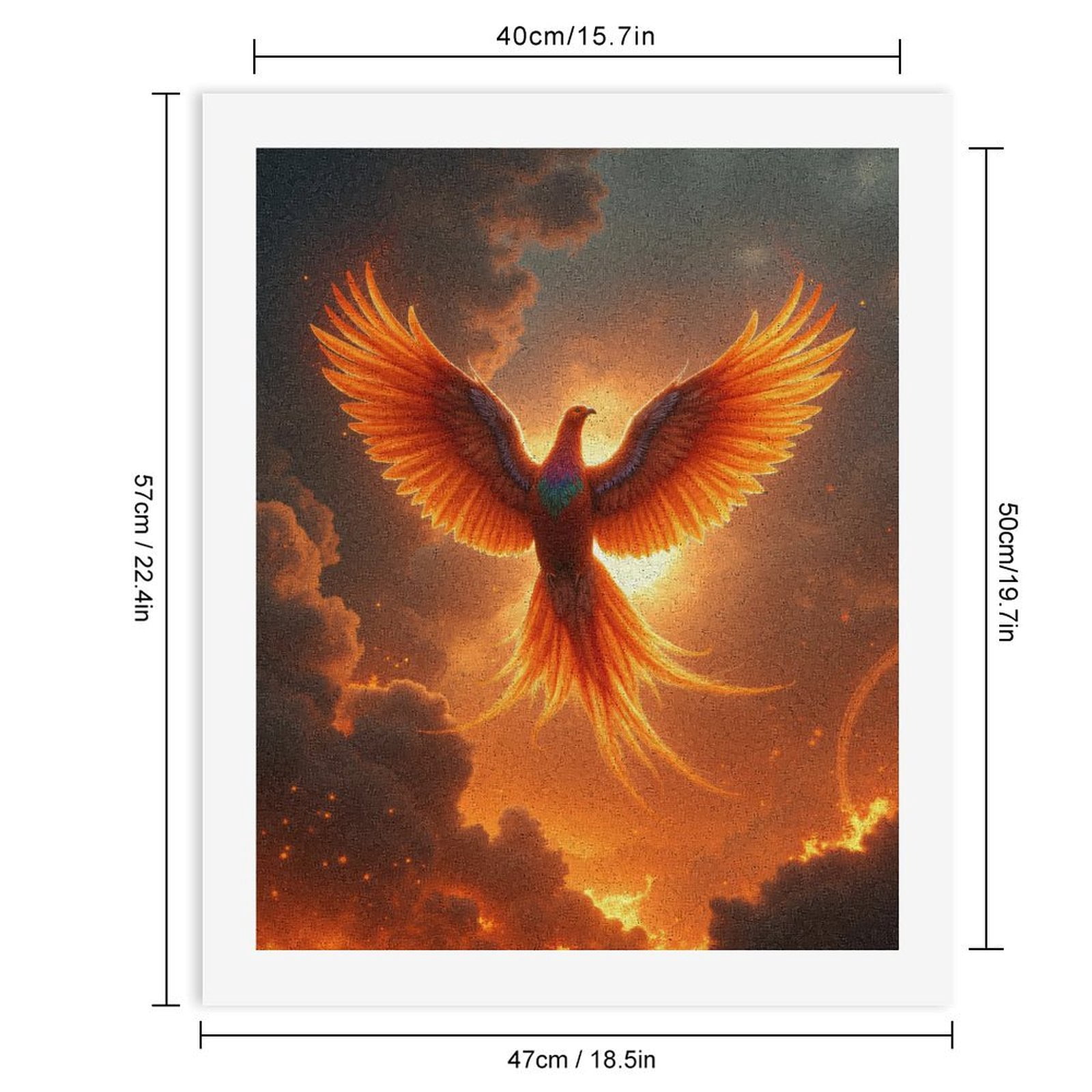 Paint by Numbers Kit for Adults, Radiant Phoenix Soaring Skies Paint by Numbers, Easy Paint by Numbers Kit for Adults Beginner, DIY Adult Paint by Number Kits on Canvas, 12x16in Home Decor