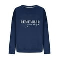 thumbnail image 4 of Rciityk Dark Blue Women's Casual Loose Sweatshirts Crew Neck Long Sleeves Pullover Top Fall Letter Printed Comfy Blouse - Fall Savings Clearance, 4 of 5