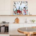 thumbnail image 6 of Red Snowman Christmas Wall Art Painting on Canvas, Xmas Tree Snowflake Truck Canvas Art Home Prints Wall Art Framed Modern Artwork for Living Room Bedroom Wall Decor 12x12in, 6 of 9