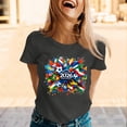 thumbnail image 2 of DORKASM Soccer Jersey for Women Crew Neck National Flag Color Block Print Basic Tshirt Short Sleeve Classic Football 2026 Shirt Spain Brazil Argentina France Germany Portugal Dark Gray XL, 2 of 6