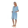 thumbnail image 2 of Lati Fashion Women Snaps Front Duster Short Sleeve Female Nightgowns & Sleepshirts Blue Size Medium, 2 of 4