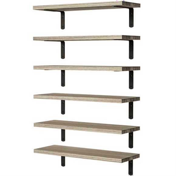 Floating Shelves,Wooden Floating Shelves for Wall Decor, Wall Mounted Floating Bathroom Shelf for Storage Light Brown