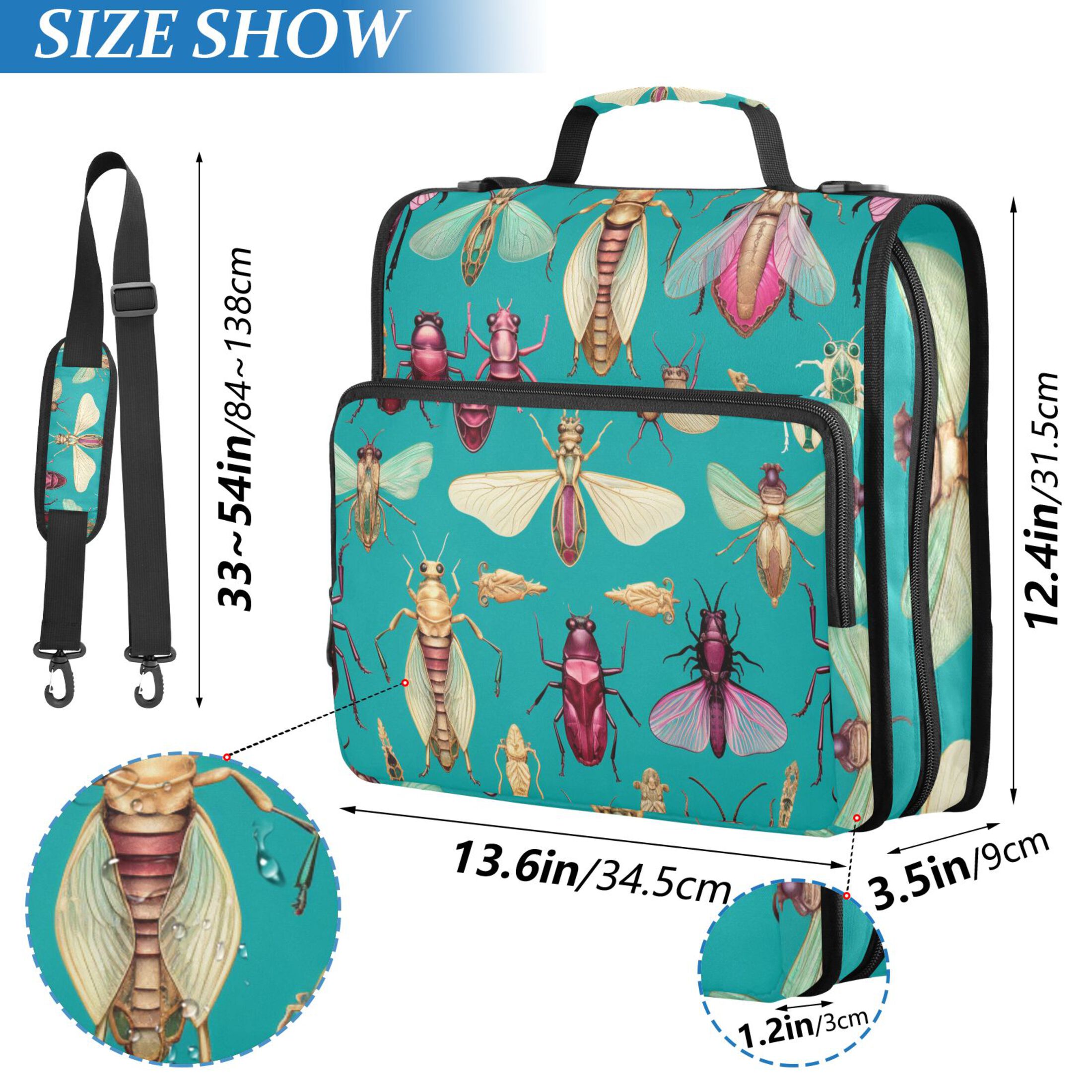 ALAZA Zipper Binder Insect 3 Ring Trapper Keeper File Folder Organizer Bag
