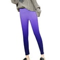 thumbnail image 4 of Gibobby Ropa interior térmica de algodón para mujer Braga Bottoms Elástico Cintura alta Patrón retro Impreso Forro polar Capris Termal Longitud total Leggings de invierno (Morado, M), 4 of 5