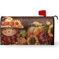 thumbnail image 1 of Fall Scarecrow Mailbox Covers Sunflower Pumpkin Magnetic Mailbox Wraps Autumn Harvest Post Letter Box Cover Rustic Flowers Mail Box Cover Decoration Welcome Home Garden Outdoor 25.5" Lx 21" W, 1 of 5