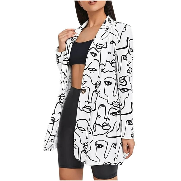Chaquetas para mujer Chaqueta de traje pequeña casual de impresión sin posicionamiento de moda Odeerbi ODB-3