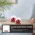 thumbnail image 3 of Glass Dustproof Cover With Wood Base Clay Crafts Display And Protective Dome, 3 of 6