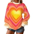 thumbnail image 2 of Craaazy Women's Cute Valentines Day Tops Loose Crew Neck Long Sleeve T-Shirts, 2 of 9