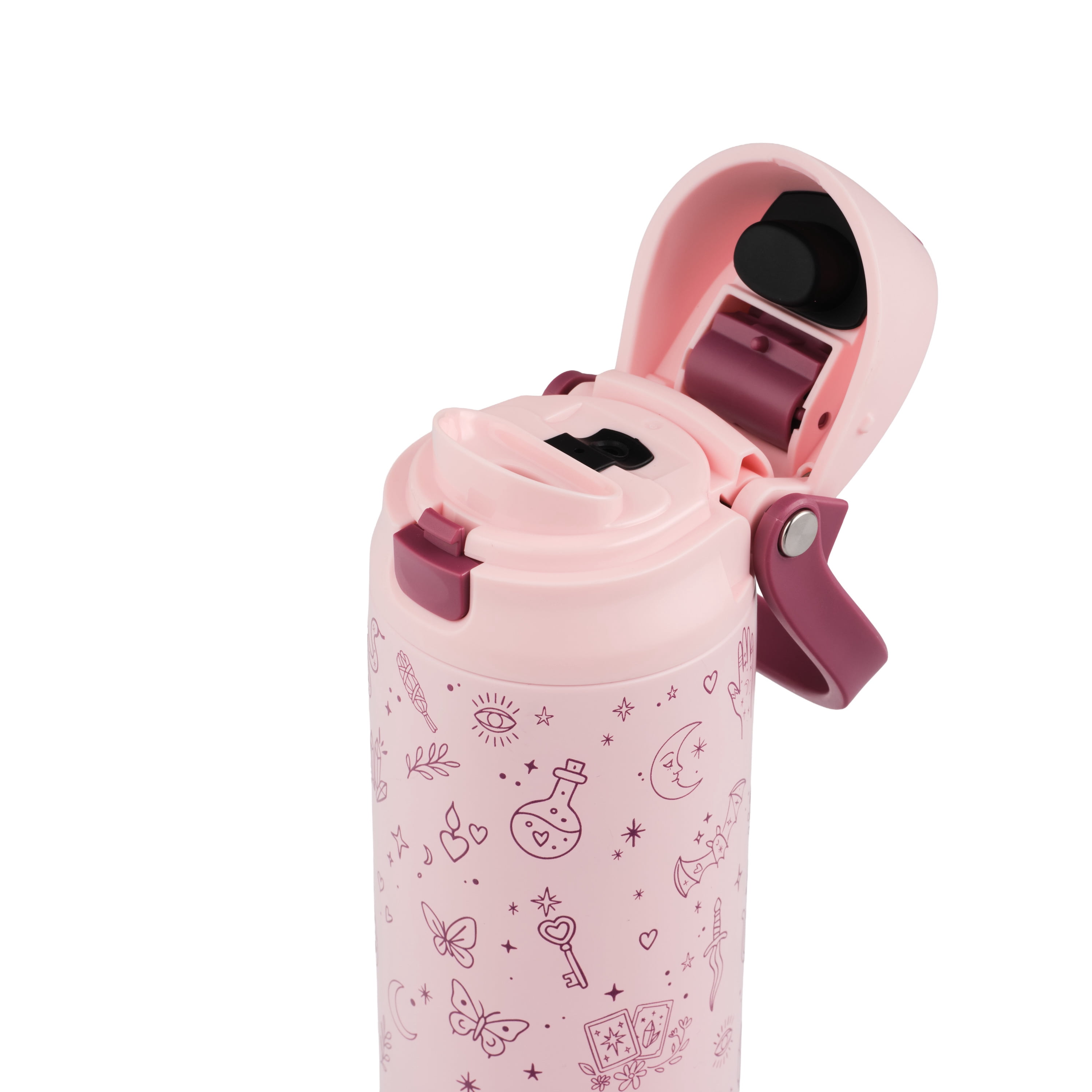 TAL 24oz Stainless Steel 2-in-1 Water Bottle with Straw and Chug Lid, Pink Halloween