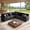 Black, variant on Hombryzy 113" Modular Sectional Sofa with Movable Ottoman, L-Shaped Deep Seat Cloud Couch for the Living Room, 4-Seat, Black