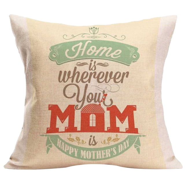 Fundas de almohada decorativas Fiudx de lino y algodón para el Día de la Madre