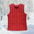 thumbnail image 2 of Fiaer Womens Button Vest Sleeveless Fashion Solid Color Plaid Tanks Slim Fit Warm Button down Tops Pockets Red One Size, 2 of 3