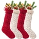 thumbnail image 1 of 4 Pack 18.5" Knitted Christmas Stocking Classic Large Stockings for Family Holiday Christmas Party Decorations Ormromra WRJM-426, 1 of 6