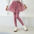 thumbnail image 2 of MKOSPLRT Girls Leggings with Skirt Footless Sparkly Tulle Skirt Pants High Waist Mesh Tiered Tutu Skorts for Kids Toddler Baby 2-12 Years, 2 of 10