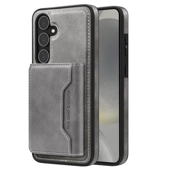 Allytechgroup Compatible with Magsafe 2 in 1 Detachable Samsung Galaxy S25 Wallet Case, PU Leather RFID Blocking Flip Kickstand with Card Holder for Samsung Galaxy S25 , Gray