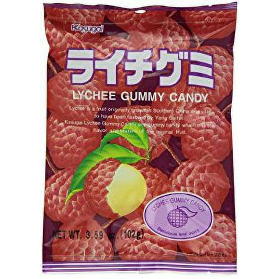 NineChef Bundle - Kasugai Lychee Gummy Candy 3.59-Ounce Bags (Pack of 12)   1 NineChef Brand Long Handle Spoon