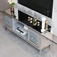 thumbnail image 5 of Atumcto Mirrored TV Stand with Adjustable Storage and Crushed Diamond Glass Doors for 65in TVs, 5 of 14