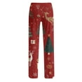 thumbnail image 3 of Women's Casual Fashion Christmas Pajama Pants, Long Sleepwear Trousers for Sports and Home Use, Comfortable and Soft Material for Nightwear and Lounging,Vermilion,XL, 3 of 6