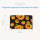thumbnail image 4 of Mascarilla desechable de 3 capas para adultos con estampado de calabaza fantasma, 20 piezas de mascarillas festivas para hombres y mujeres con línea de nariz (calabaza con sombrero en negro), 4 of 5