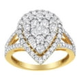 thumbnail image 2 of 2 Micron Yellow Plated Sterling Silver 1 1/2ct TDW Diamond Cluster Ring (J-K,I1-I2), 2 of 8