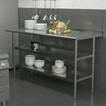 thumbnail image 1 of Emma + Oliver NSF Certified Stainless Steel 18 Gauge Work Table with 1.5" Backsplash and Undershelves - 60"W x 24"D x 36"H, 1 of 9
