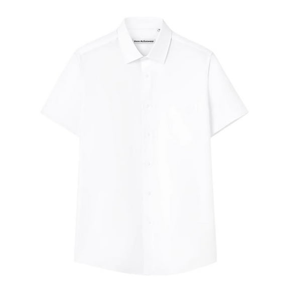 Veza Activewear Collared shirts, Boys Mens Short Sleeve Oxford Shirt, Classic White