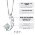 thumbnail image 4 of PEORA Created Opal and Lab Created Diamond Push Present for Expecting New Mom, A Star is Born Pendant Necklace 925 Sterling Silver, 4 of 5
