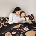 thumbnail image 4 of Manfei Cute Capybara Twin Comforter Sets,Lovely Floral Pattern Bedding Set,Black,Black Reversible,2pcs,1 Comforter and 1 Pillowcase, 4 of 7