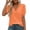 Orange, variant on Ayolanni Solid T Shirts for Women Patchwork Collarless Short Sleeve V-Neck Blouse Workout Puff Plus Size Dressy Tees 2026 Summer Tops Black L