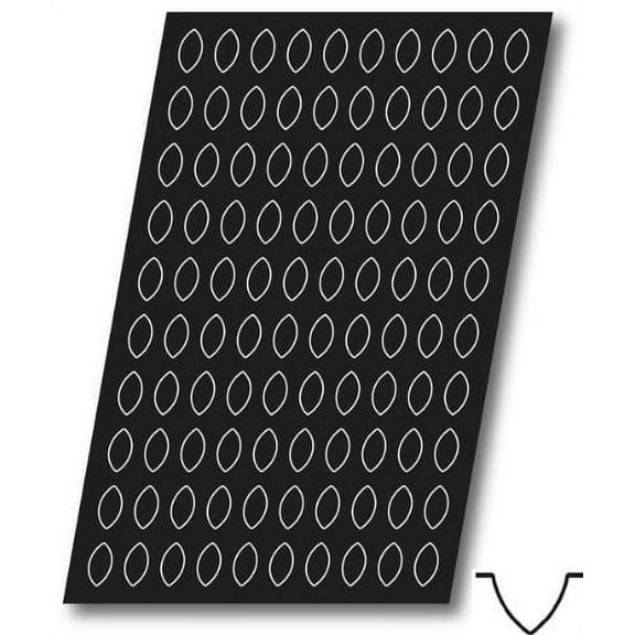 Flexipan, Mini Quenelle 0.17 Oz, 42mm x 22mm x 17mm Deep 1-5/8" x 3/4" x 5/8" Deep, 100 Cavities