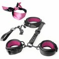 thumbnail image 3 of SM sexy leather reverse handcuffs collar with traction chain collar detachable, 3 of 3