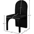 thumbnail image 3 of Meridian Furniture Summer Black Velvet Dining Side Chair (Set of 2), 3 of 6