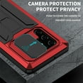 thumbnail image 6 of ELEHOLD for Samsung Galaxy S22 Ultra Heavy Duty Case, Metal Frame Triple-Layer Armor Military Grade Shockproof Kickstand Screen Protector Camera Lens Sliding Anti-Scratch Rugged Case,Red, 6 of 7