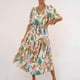 thumbnail image 5 of Vestido de tirantes estampados de manga corta con cuello en V a la moda de verano para mujer Fridja bnh3988, 5 of 9