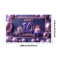 thumbnail image 3 of Colorful Design Happy Birthday Banner Decorative Elements Birthday Party Balloon Decoration Number 10 Celebration Banner for Birthday Party Kids Event Indoor Decor, 3 of 8