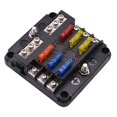 thumbnail image 1 of Caja de fusibles positiva y negativa independiente para automóvil con luz indicadora LED, tipo de cableado de tornillo de 1 entrada y 6 salidas, 1 of 5